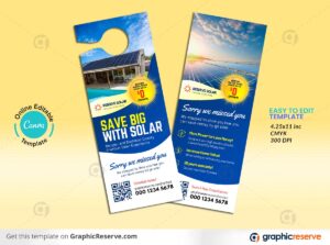 Solar Door Hanger Design Canva Template