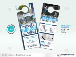 Pressure Washing Door Hanger Design (Canva template)