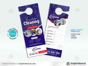 Exterior Cleaning Service Door Hanger Design (Canva template)