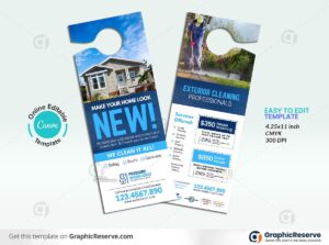 Exterior Home Cleaning Door Hanger Design (Canva template)