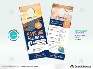 Save Big with Solar Door Hanger Design (Canva Template)
