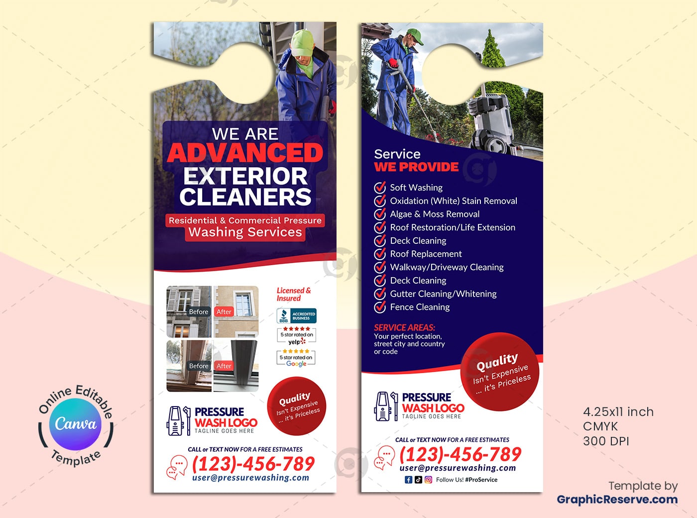 Advance Cleaning Service Canva Door Hanger