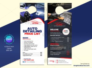 Auto Detailing Price-List Door Hanger (Canva Template)