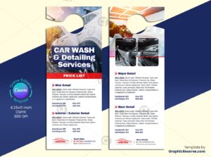 Car Wash & Detailing Door Hanger (Canva Template)