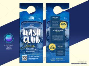 Professional Car Wash Door Hanger Canva Template for Auto Businesses