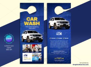 Automobile Car Wash Door Hanger Design Template - Editable in Canva