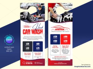 Car Wash Door Hanger Design (Canva Template)