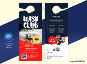 Canva Car Wash Door Hanger Design Template for Effective Marketing