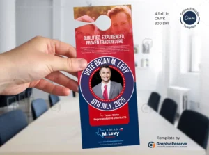 Creative Political Door Hanger Design Canva Template