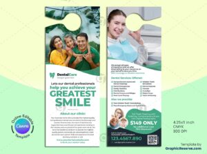 Dental Door Hanger Canva Template