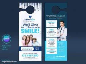 Dental Promotional Door Hanger (Canva Template)