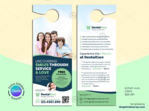Customizable Canva Template for Dental Office Door Hanger Marketing