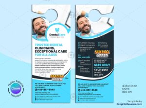 Dentistry Promotional Door Hanger Canva Template
