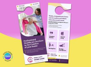 Elder Care and Home Care Door Hanger (Canva Template)