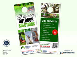 Lawn Care, Tree, & Snow Removal Service Door Hanger Template