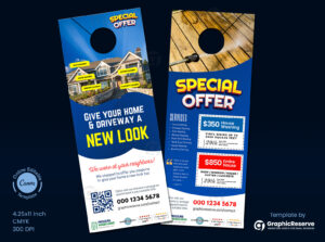 Exterior Cleaning Door Hanger Design Template (Canva Online Editable)