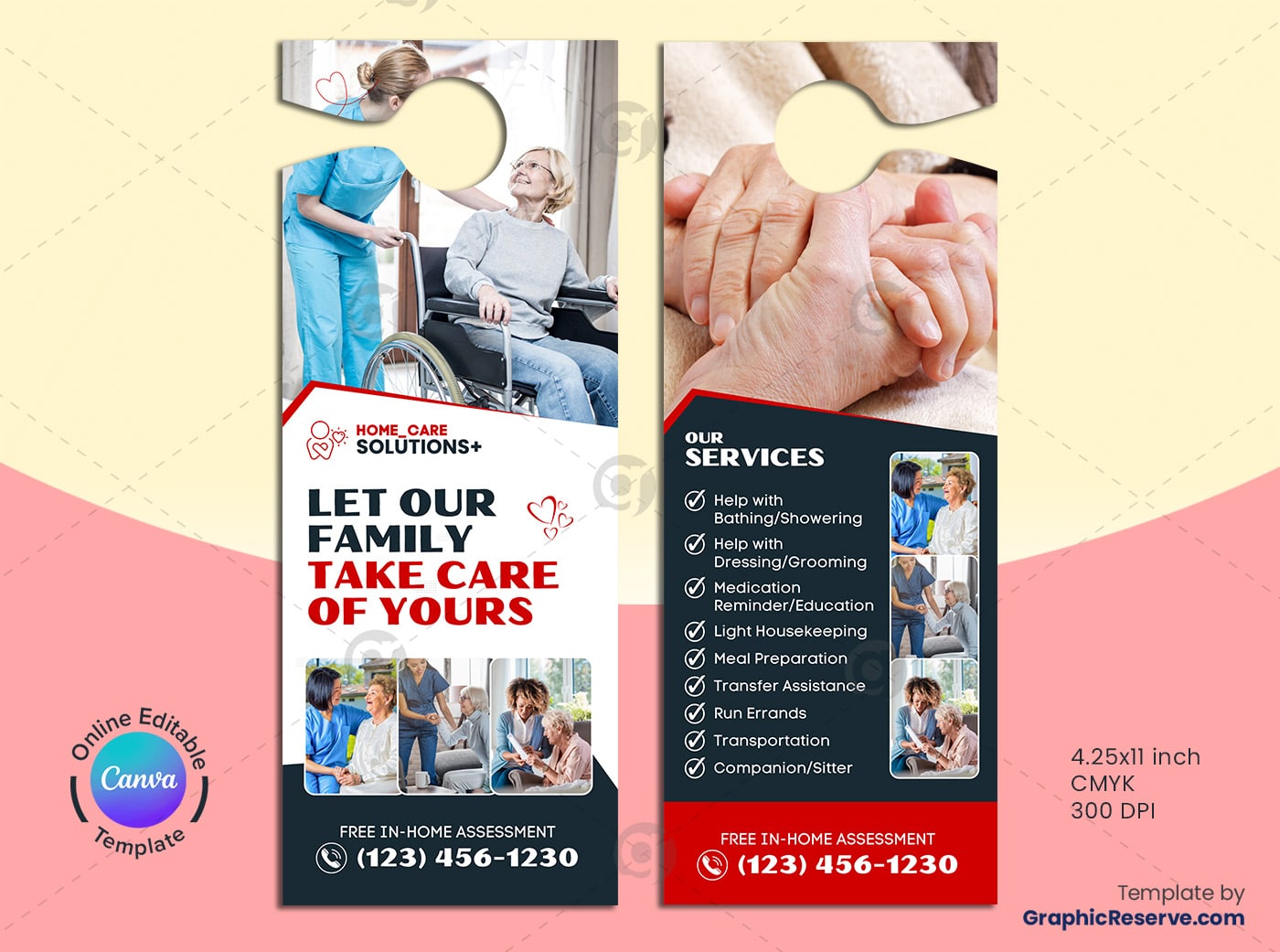 Family Caring Door Hanger Canva Template
