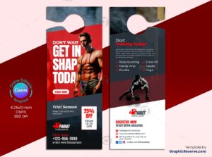Fitness Gym Door Hanger (Canva Template)