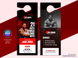 Fitness Trainer Door Hanger (Canva Template)