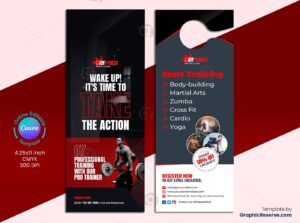 Creative Gym Fitness Door Hanger Design - Customizable Canva Template