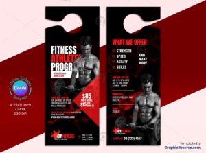 Gym Pricing Door Hanger Design Canva Template