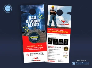 Hail Damage Alert Roofing Door Hanger Template – Easy-to-Edit Canva Design