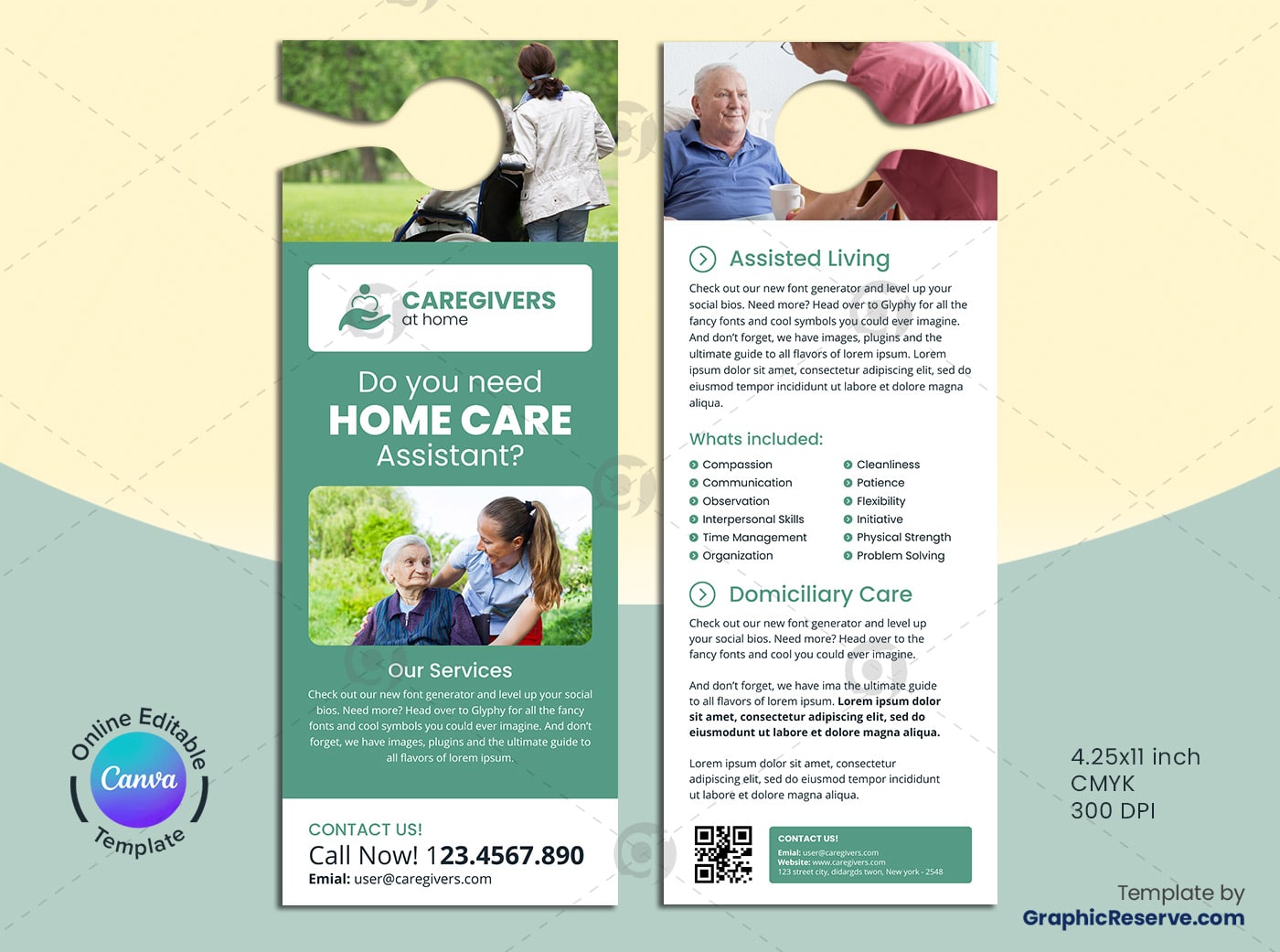 Home Care Assistant Canva Door Hanger Design