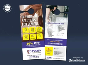 In-Home Solutions for Seniors Door Hanger Template | Home Organizing & Support Services