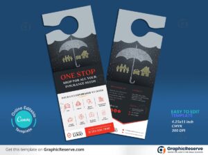 Insurance Company Door Hanger Template (Canva File)