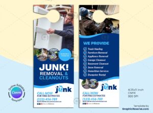 Junk Removal Door Hanger Template - Easy to Edit in Canva