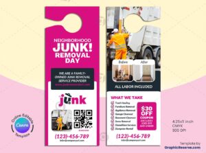 Canva Plumbing Door Hanger Design Template for Business Advertising