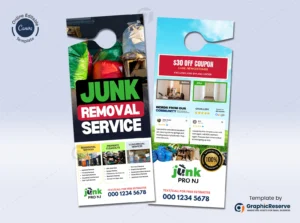 Junk Removal Advertising Door Hanger Canva Template