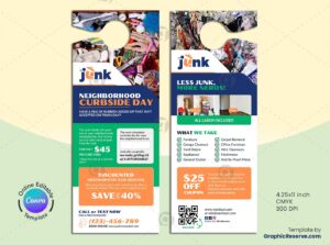 Junk Removal Services Door Hanger Canva Template