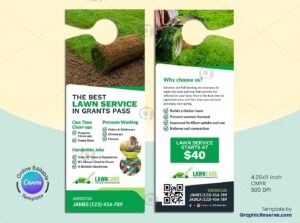Lawn Care Canva Door Hanger Design