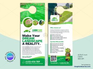 Lawn Care Door Hanger Canva Template
