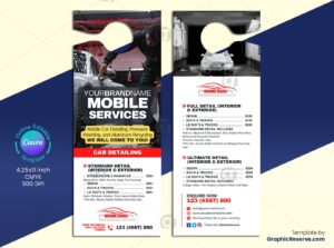 Auto Mobile Servicing Price List Door Hanger (Canva Template)