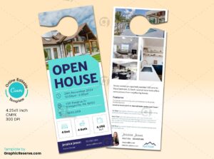 Open House Door Hanger Design Template (Canva Format)