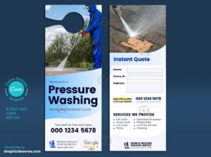 Pressure Wash Door Hanger Design Template (Canva)