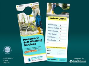 Pressure Washing Door Hanger (Instant Quote) Canva Template