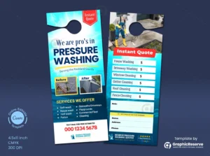 Pressure Washing Instant Quote Door Hanger Design - Canva Template