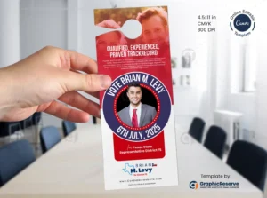 Election Campaign Door Hanger Template - Political Candidate Canva Design