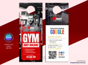 Review Gym Door Hanger (Canva Template)