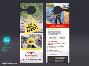 Roof Hail Damage Alert Door Hanger Design Canva Template