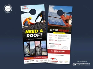 Roofing Service Advertising Door Hanger Template Canva