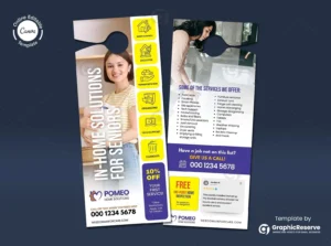 Senior In-Home Services Door Hanger Template | Home Organizing & Assistance
