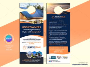 Modern Solar Door Hanger Canva Template for Effective Advertising