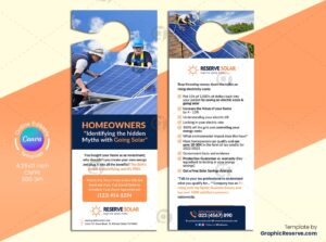 Stylish Solar Marketing Door Hanger Template - Editable in Canva
