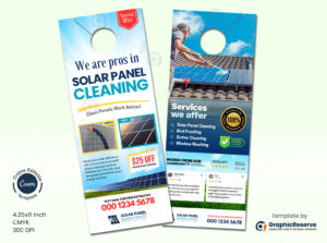 Solar Panel Cleaning Door Hanger Design Template