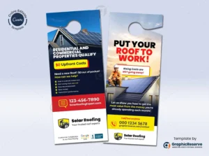 Solar Roofing Door Hanger Design Canva Template