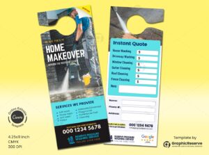 Power Washing Instant Quote Door Hanger Design Canva Template